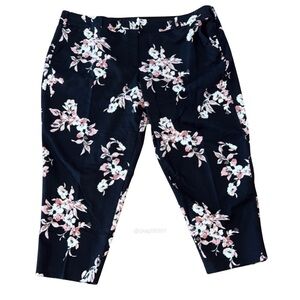 Lane Bryant Lena Cropped Pants from the Glamour X Collection Black Floral